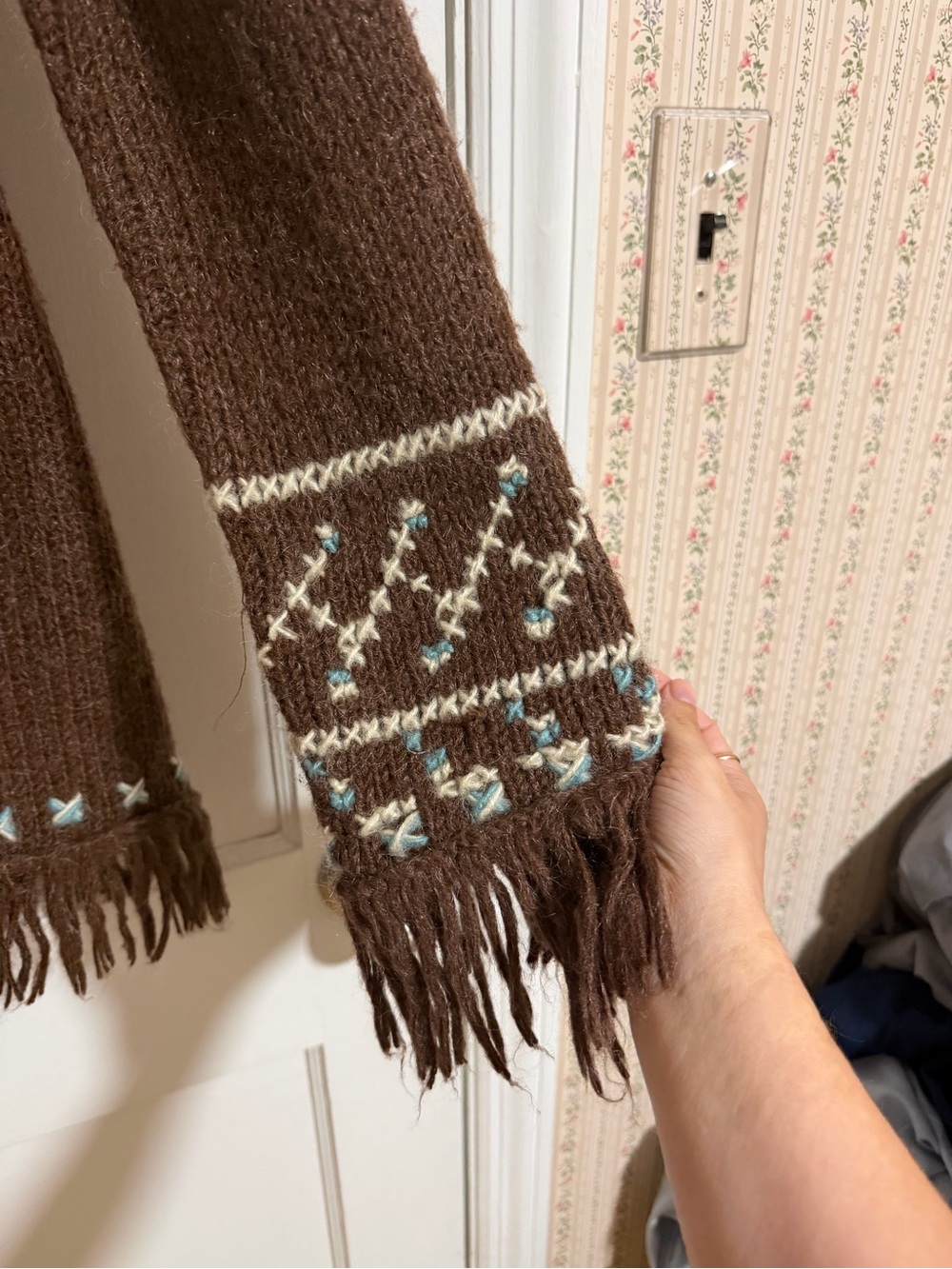 Free people Y2K fringe Brown Knit Open Cardigan Sweater Marykate Ashley Olsen - Picture 6 of 6